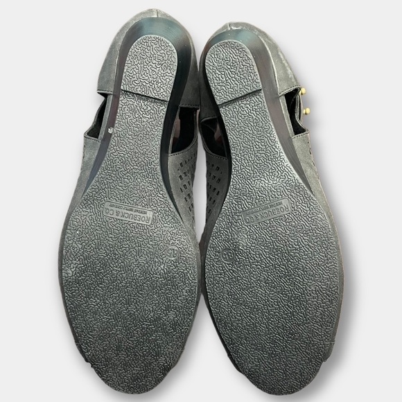 Roebuck & Co Wedge Sandal Peep Toe Bootie  Dark Charcoal Size 8.5 - Picture 6 of 11